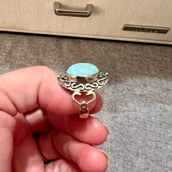 Sterling silver and Larimar ring - Picture 3 of 4
